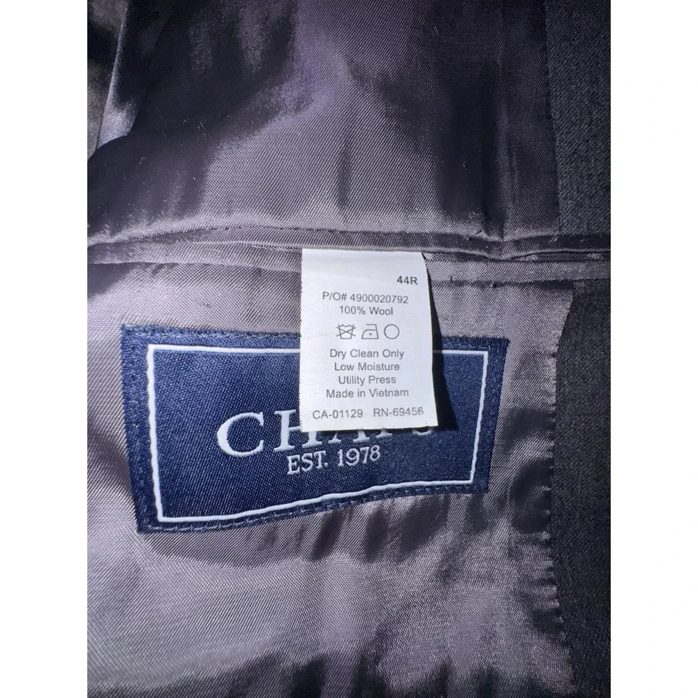 Chaps Men's Dark Gray Suit Jacket Blazer 100% Wool – Size 44R